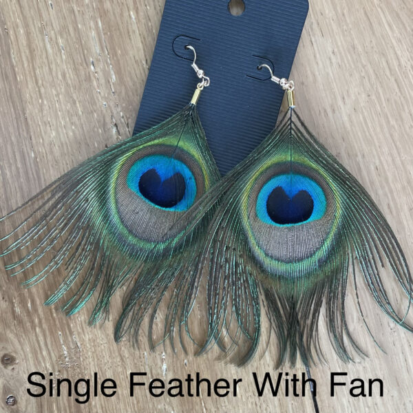 Peacock Feather Earrings - Image 3