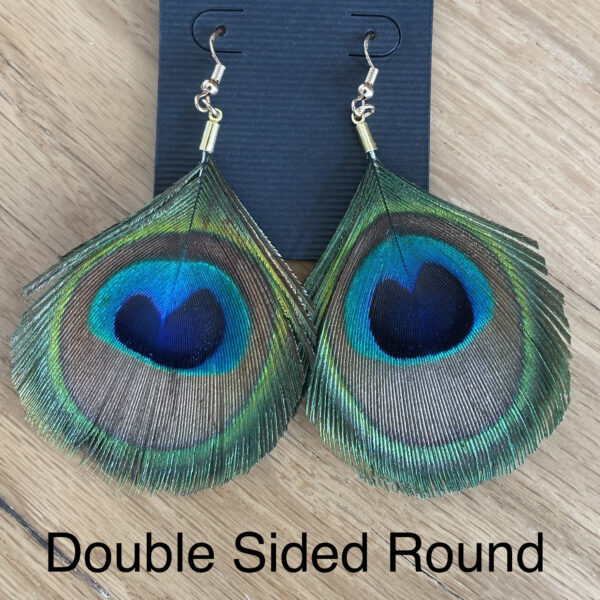 Peacock Feather Earrings - Image 2